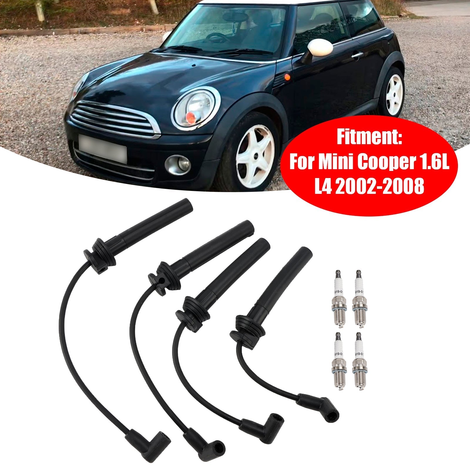 Mini Cooper S Spark Plug Wire Kit 4PCS 54058 Model Years 2002-2008 1.6L