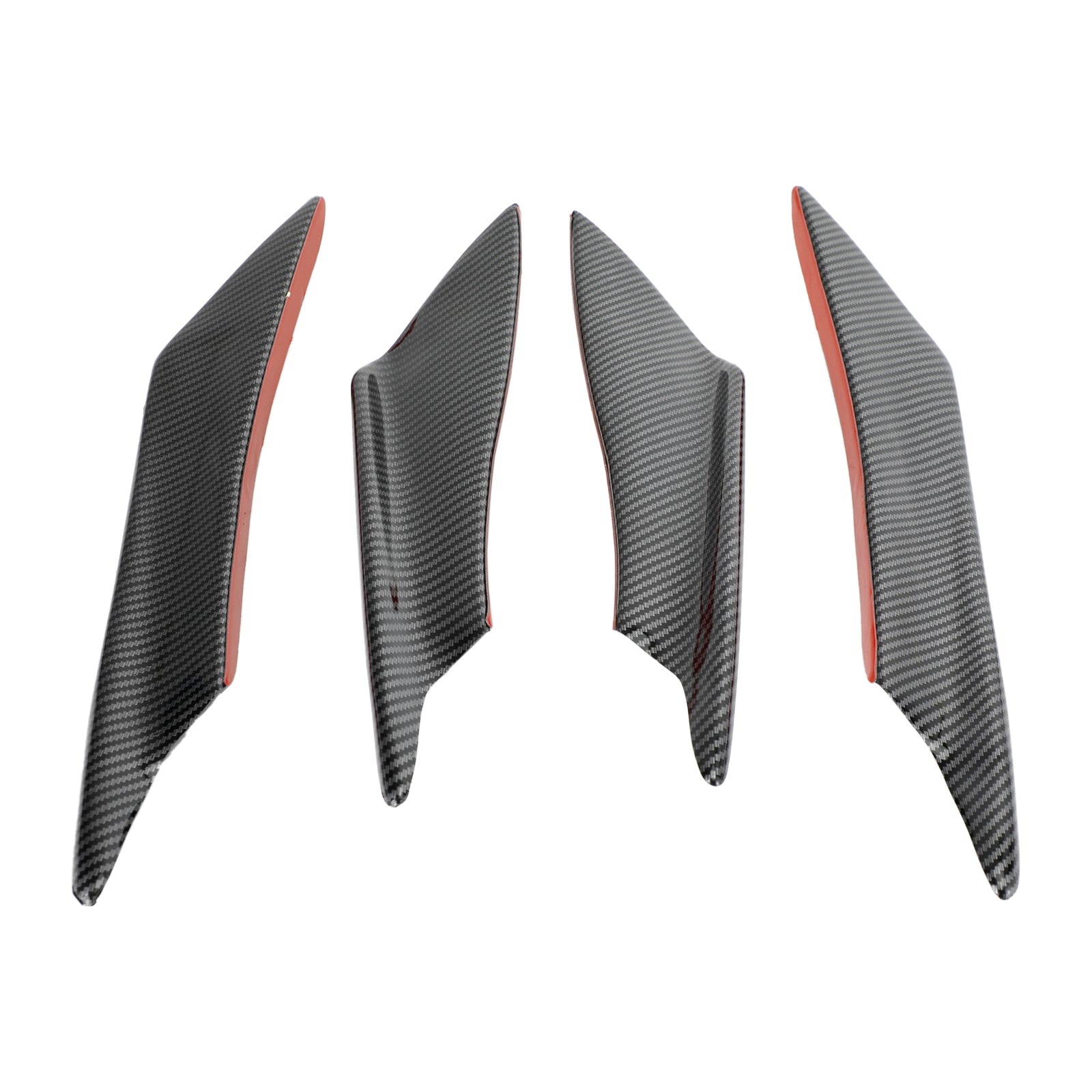 4 Piece Universal Carbon Fiber Front Bumper Spoiler Canards Body Fins Splitter