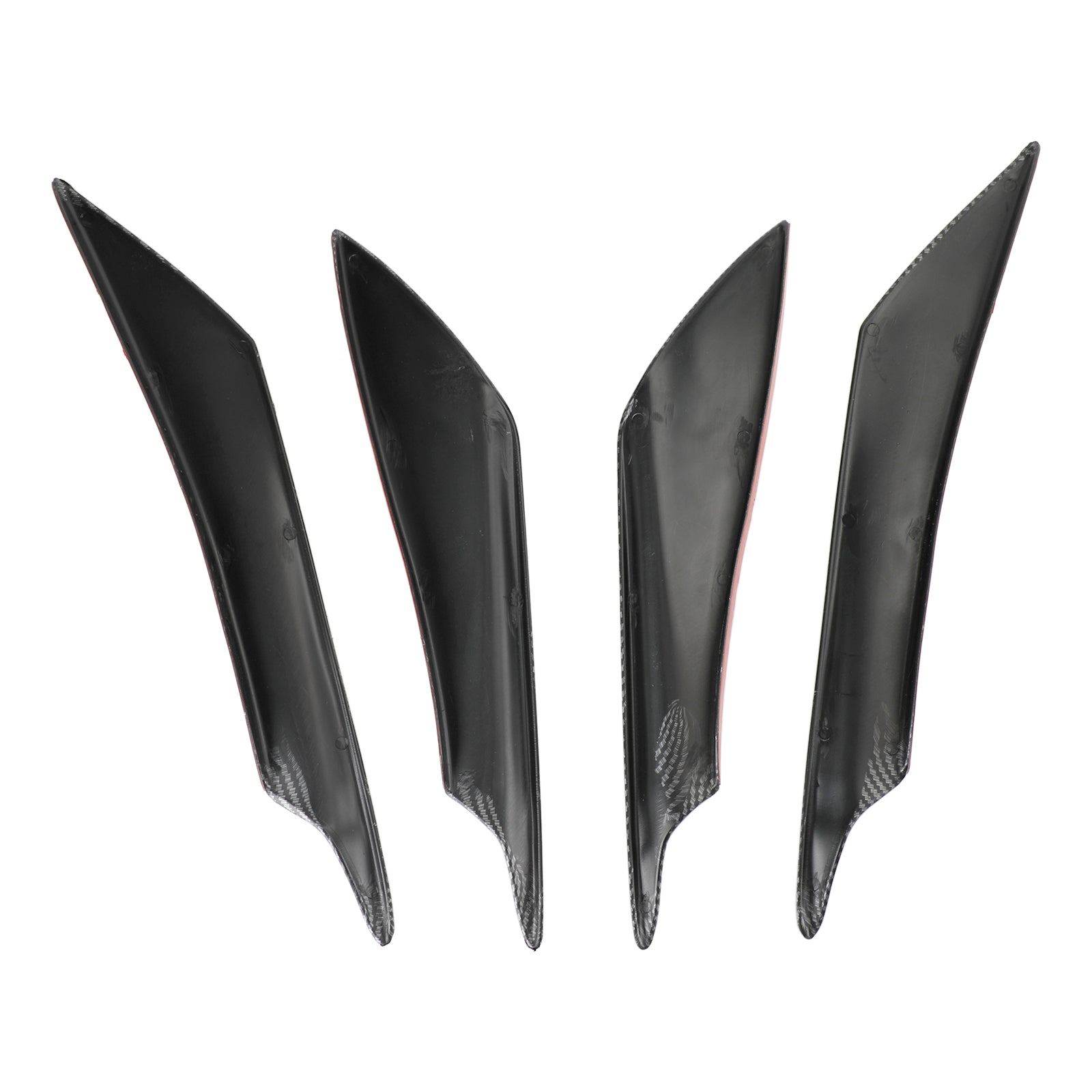 4 Piece Universal Carbon Fiber Front Bumper Spoiler Canards Body Fins Splitter