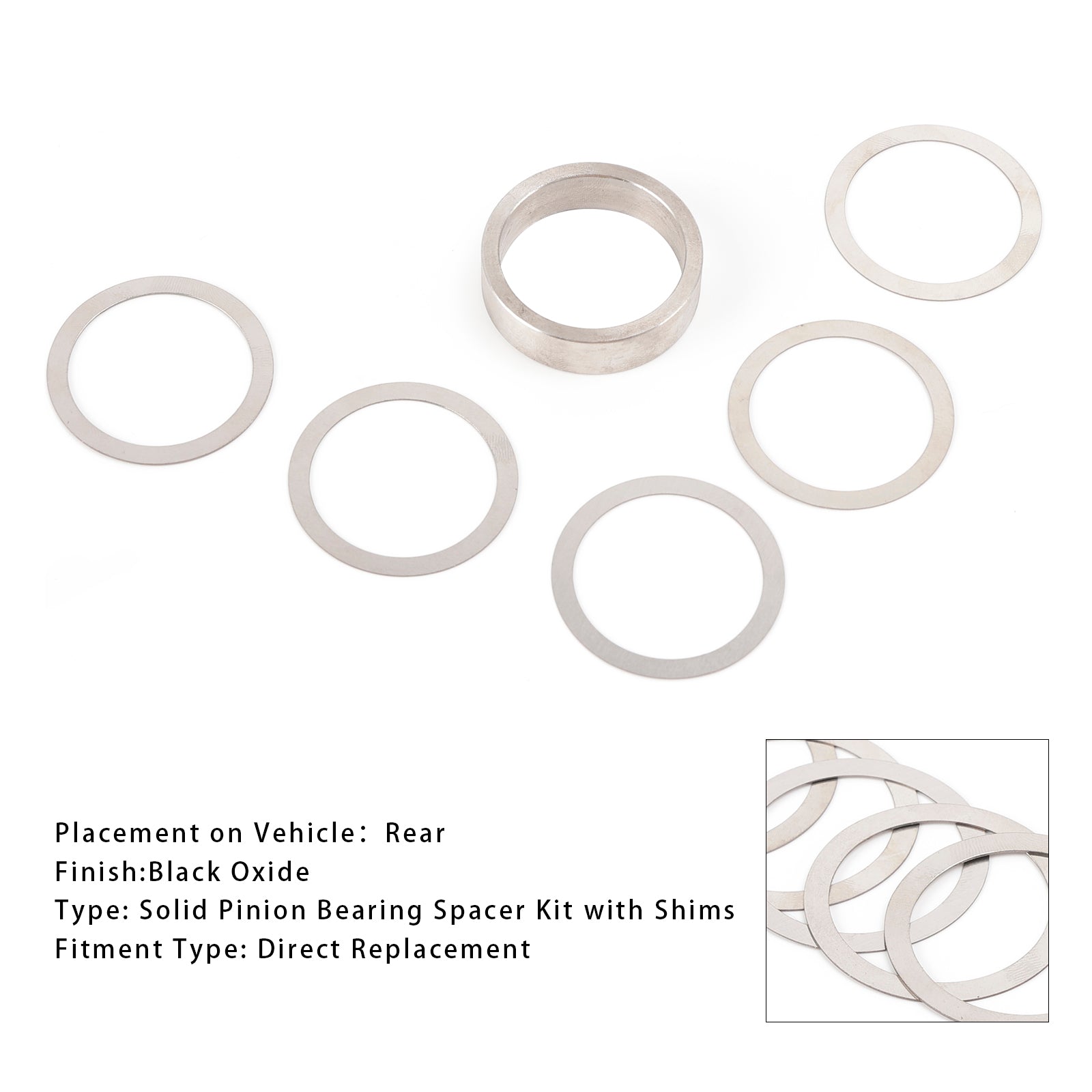 9 Inch Ford Pinion Bearing Solid Spacer Kit 9190920 and Shims