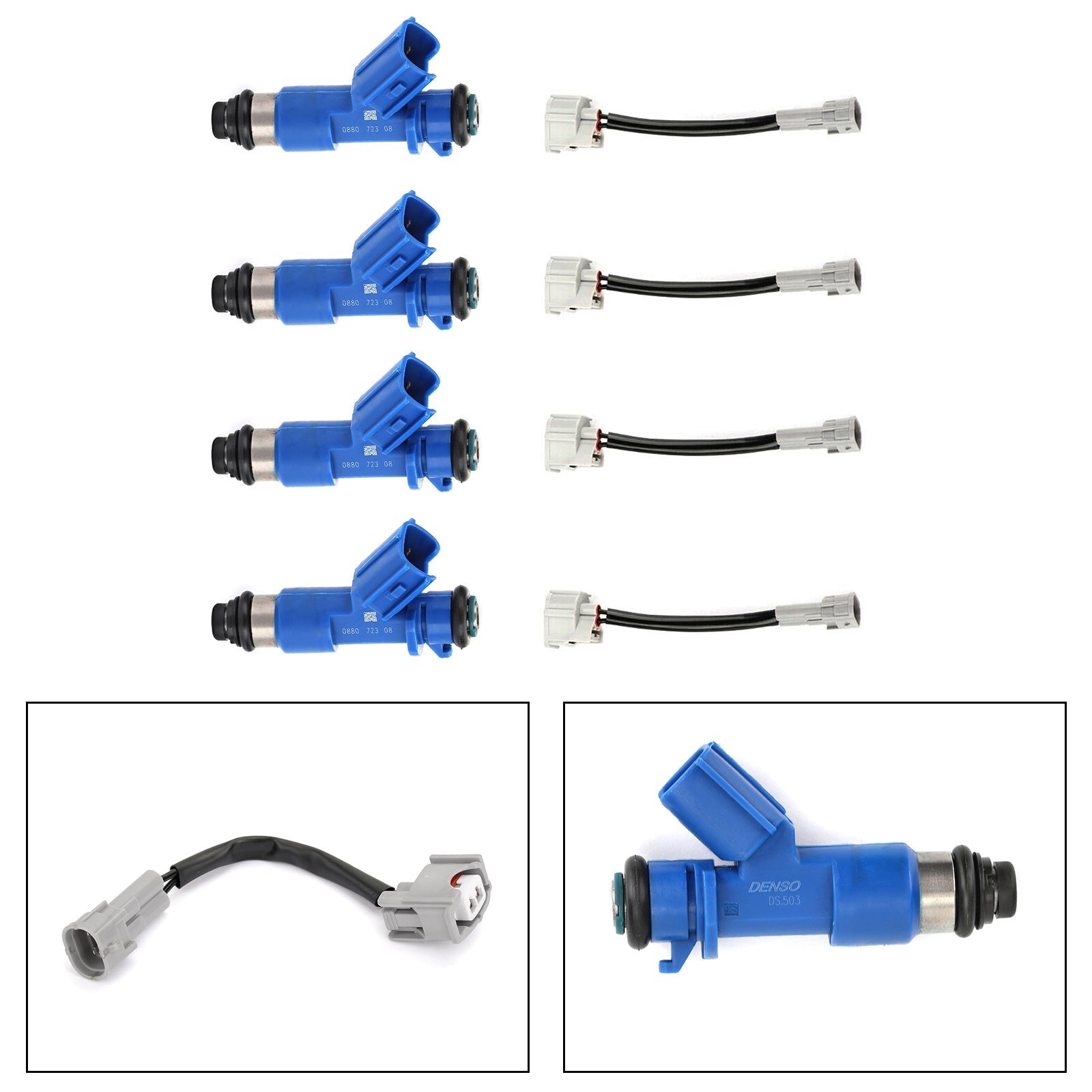 4Pcs New Denso Fuel Injectors 410Cc For Acura Honda 16450Rwca01 Generic