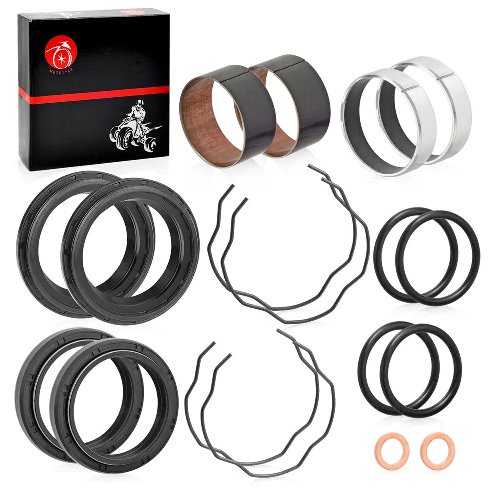 Fork Bushing Dust Oil Seals Kit for Kawasaki Ninja 650 ER650 EN650 EX650 KLR650 EJ800