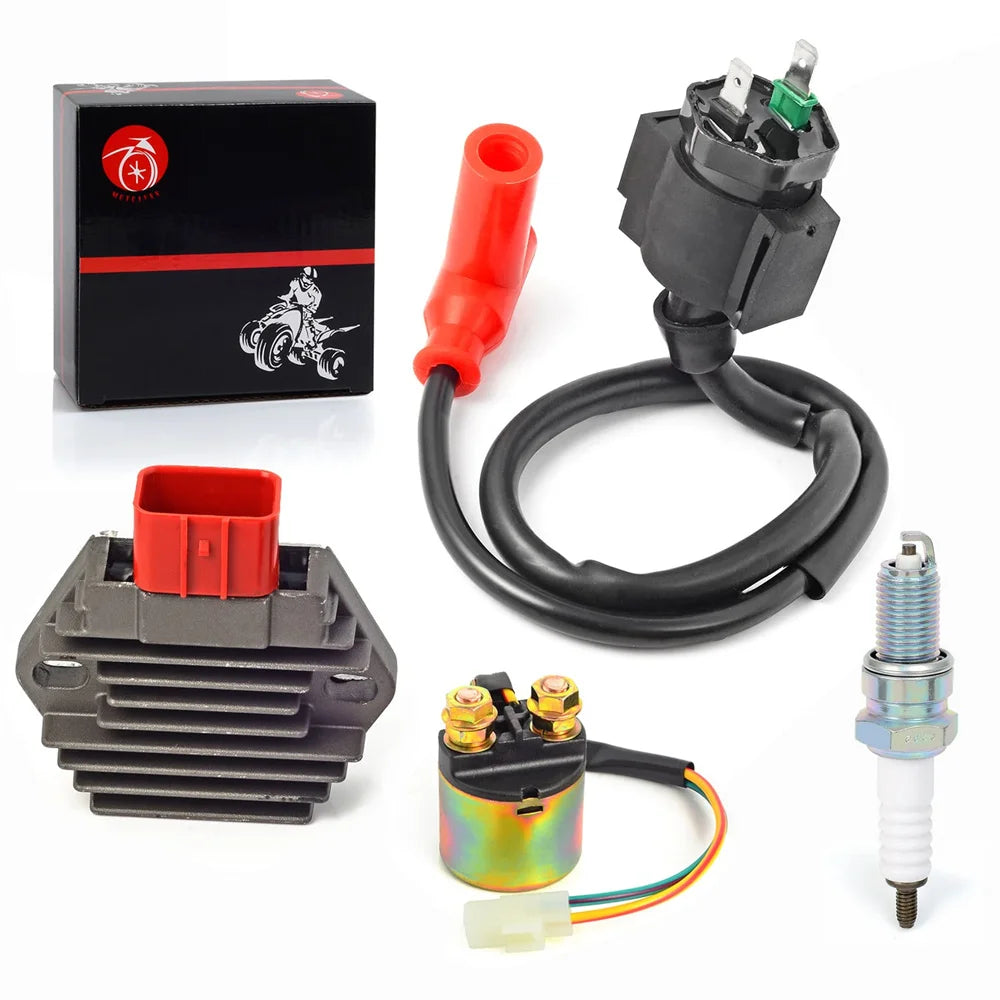 Regulator Rectifier Relay Ignition Coil Spark Plug Kit for Honda TRX350 TRX450 TRX400FW