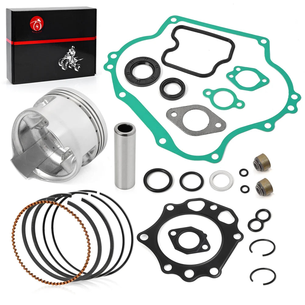 Engine Rebuild Gasket Kit with Piston, Rings, and Seals for Kawasaki Mule 500 520 550 1990-2004