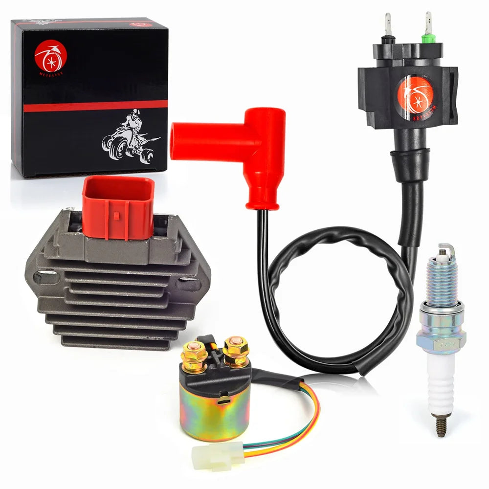 Regulator Rectifier Relay Ignition Coil Spark Plug Kit for Honda TRX350 TRX450 TRX400FW