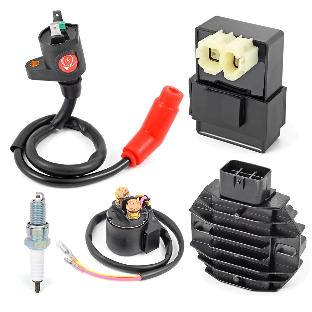 CDI Box Ignition Coil Voltage Regulator Rectifier Relay Kit Honda Recon 250 TRX250 97-19