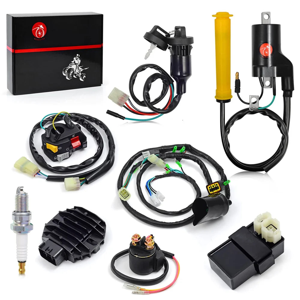 Wire Harness Ignition Coil Left Handlebar Switch CDI Relay Rectifier Kit for Honda TRX400EX 1999-2004