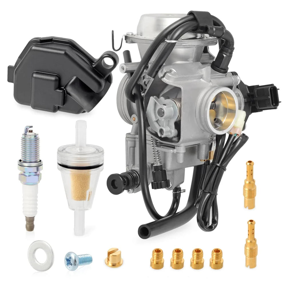 Carburetor and Spark Plug for Honda Foreman Rubicon 500 TRX500FA TRX500FGA TRX500FPA 2001-2012