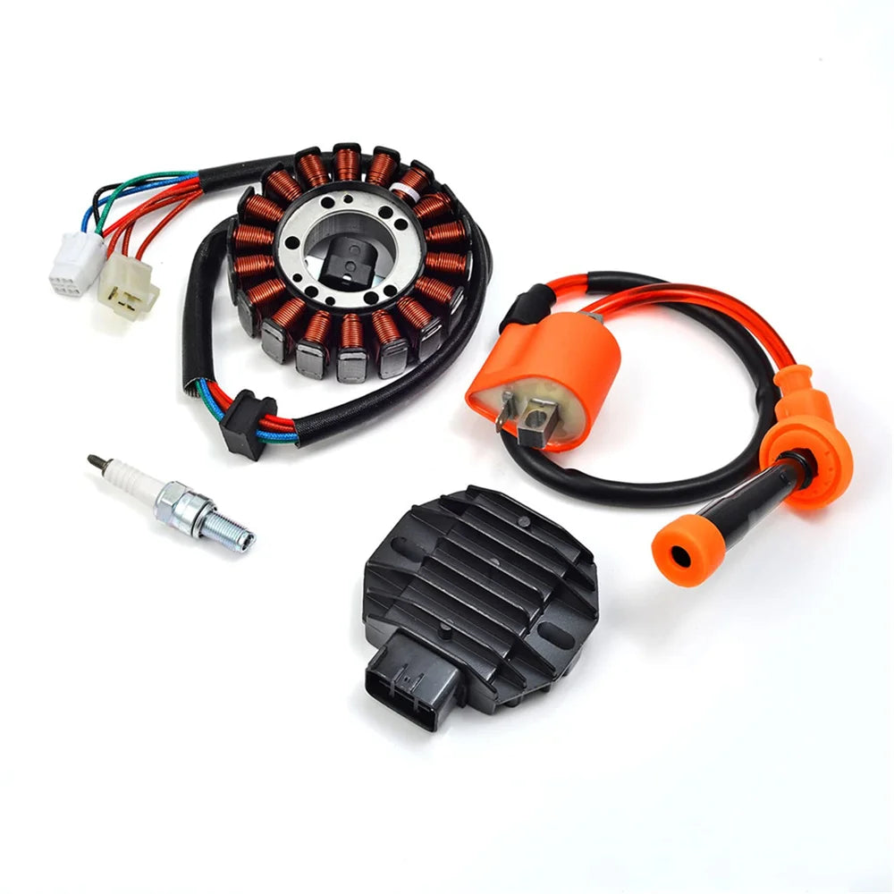 Stator Regulator Ignition Coil Spark Plug Gasket Kit for Suzuki QuadSport Z400 LTZ400 2003-2008 32101-07G00