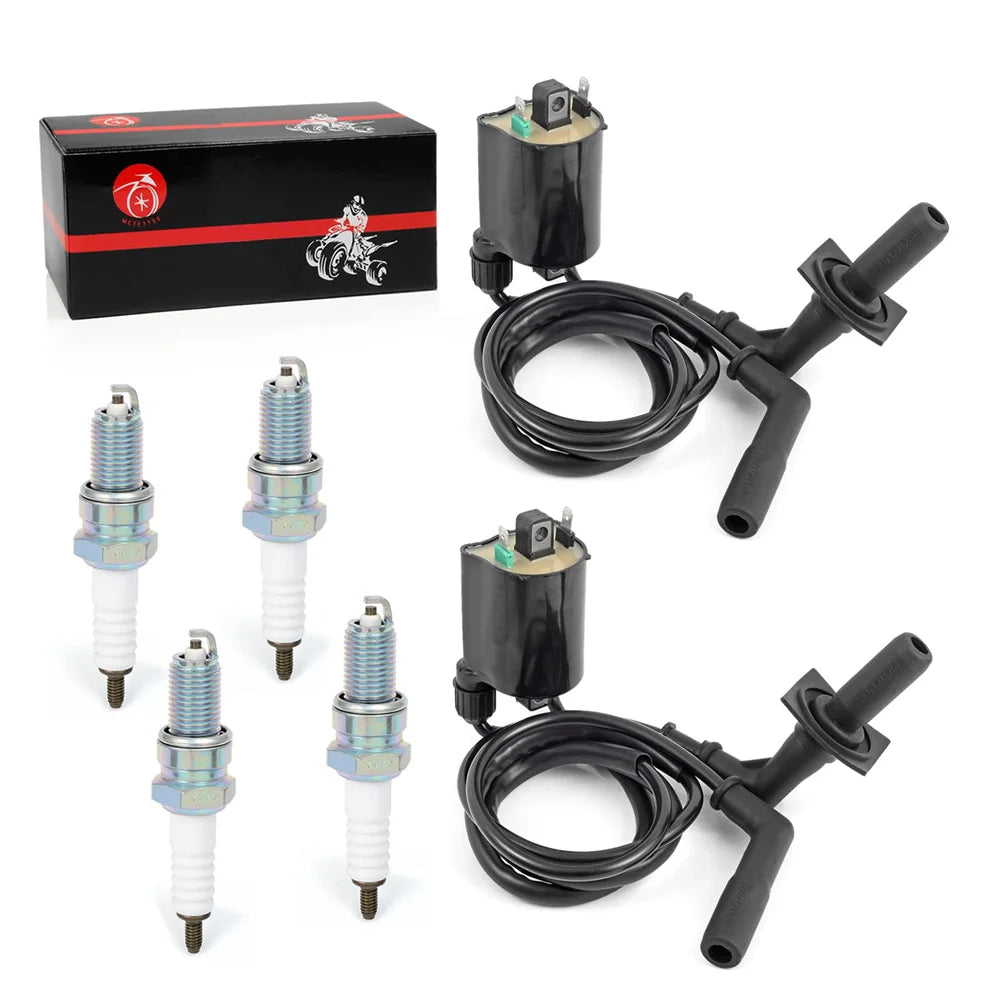 Ignition Coil Pack & Spark Plug + Cap For Honda VT1100 Shadow 1987-2007