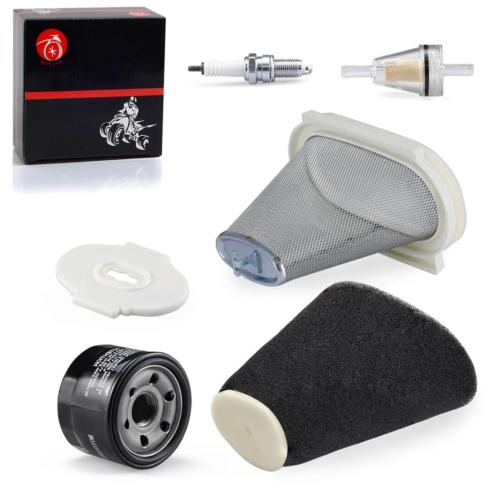 Air Filter, Cage Guide, End Cap, Oil Filter & Spark Plug Kit for Yamaha Raptor 660R YFM660R 2001-2005