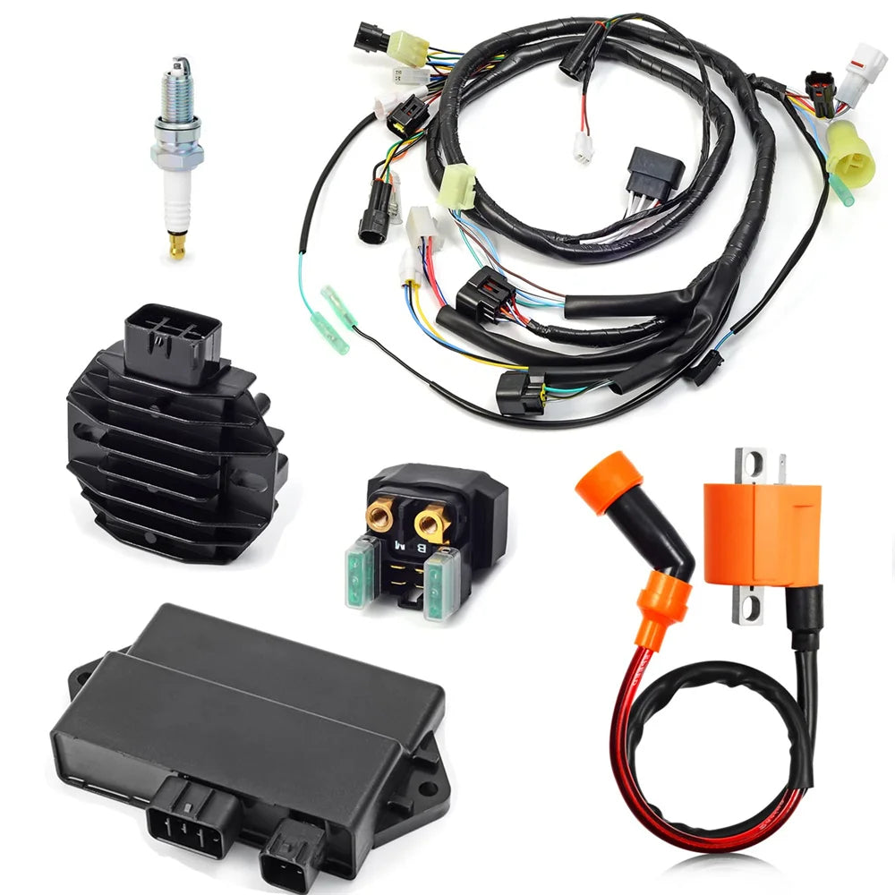 Wiring Wire Harness CDI Ignition Coil Pack Regulator Rebuild Kit For Yamaha Raptor 350 YFM350R 2004-2013