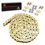 Heavy Duty O-Ring Drive Chain Gold for Yamaha Warrior 350 Raptor 350 700 YFZ450 XT250 XT550 YZ100 Outlaw 450 525