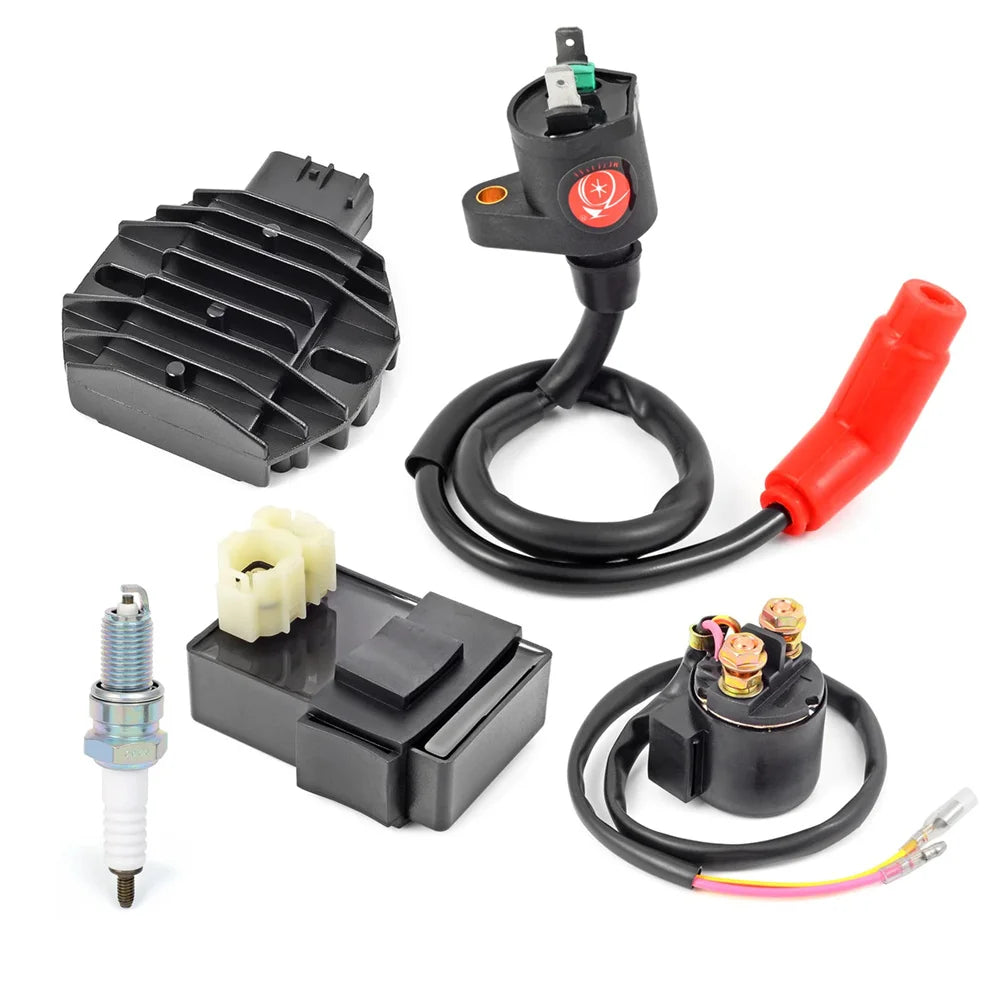 CDI Box Ignition Coil Voltage Regulator Rectifier Relay Kit Honda Recon 250 TRX250 97-19