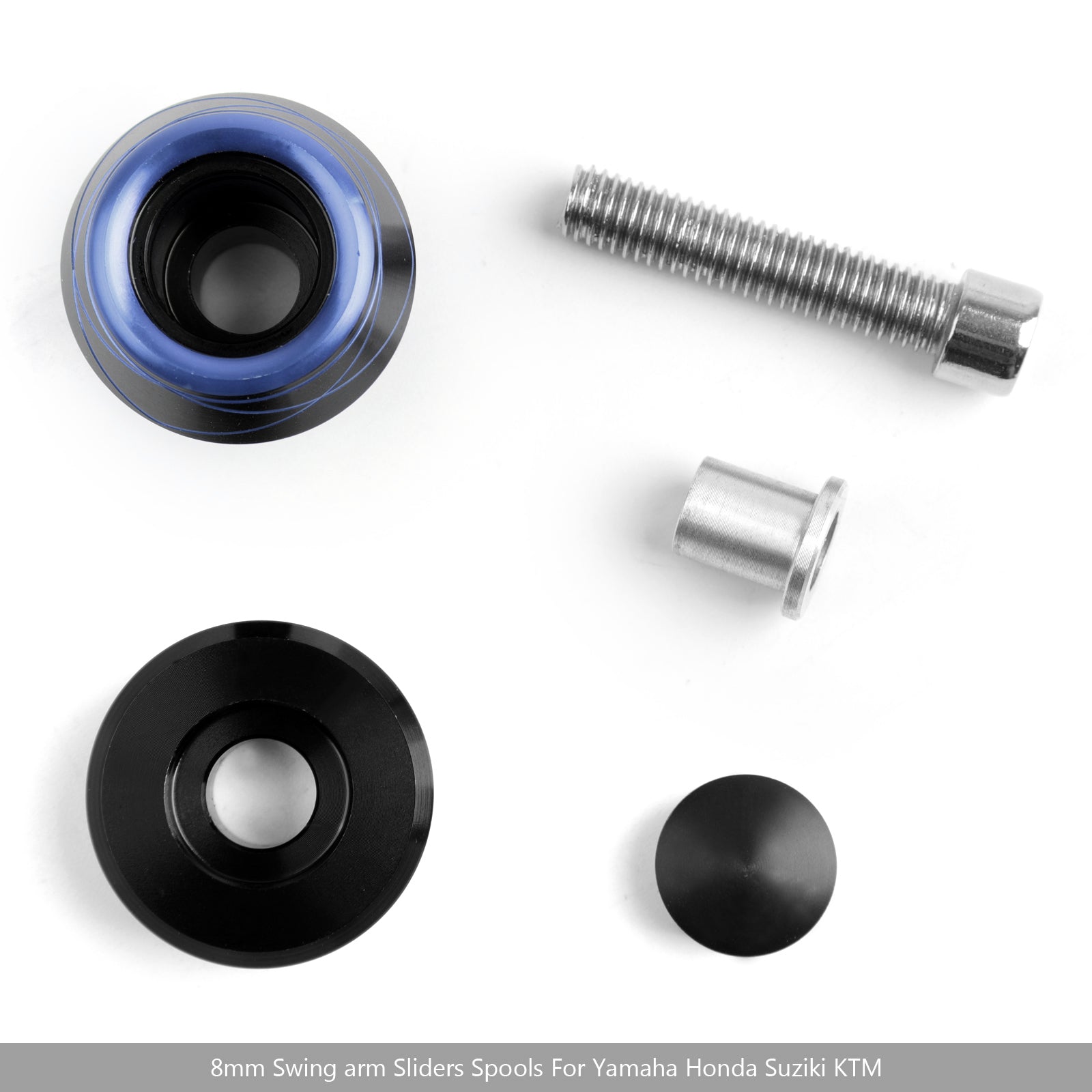 1Pair 8mm CNC Motorcycle Swingarm Spool Sliders For Suzuki Honda Moto