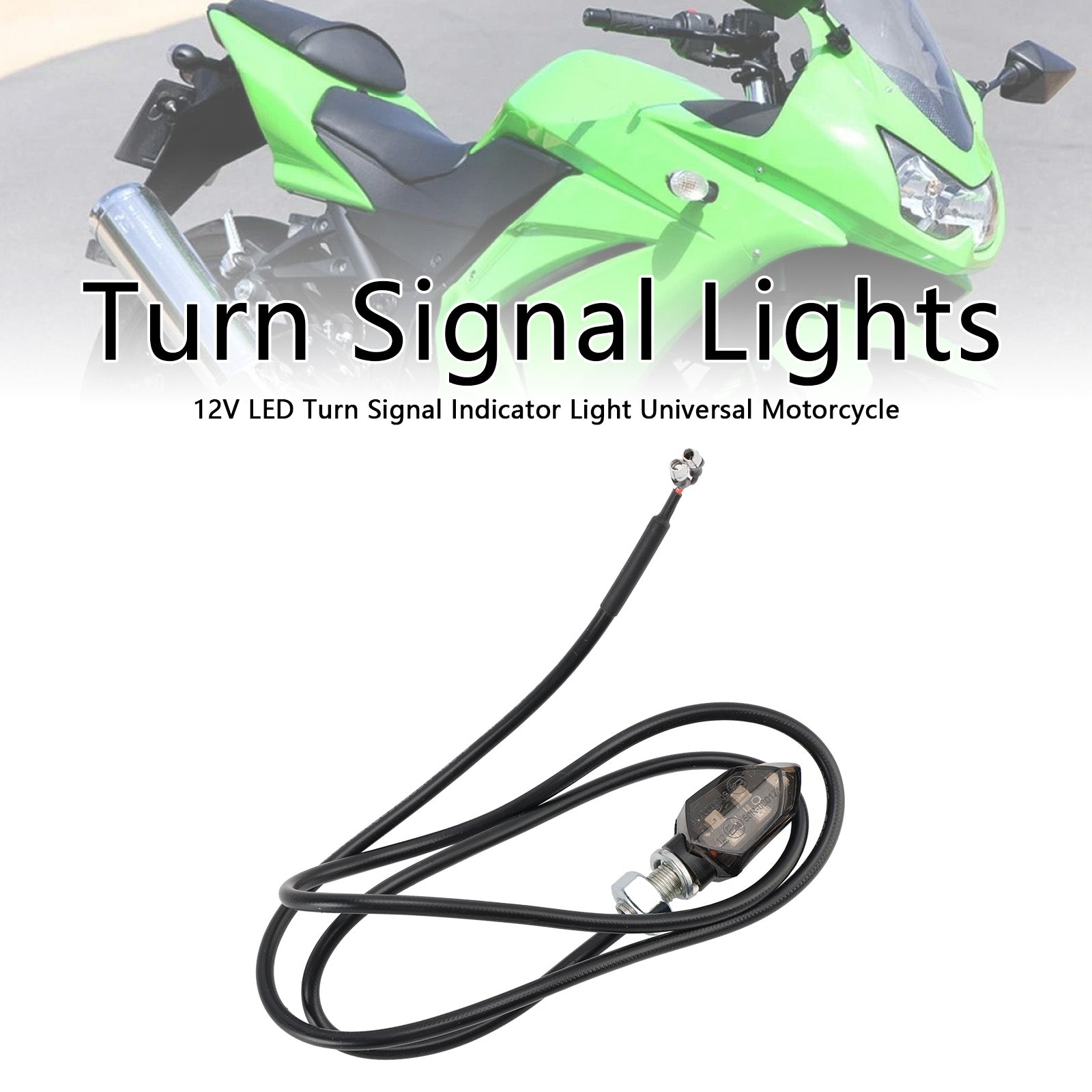 8mm Universal 12V LED Motorcycle Turn Signal Indicator Light for Kawasaki Models