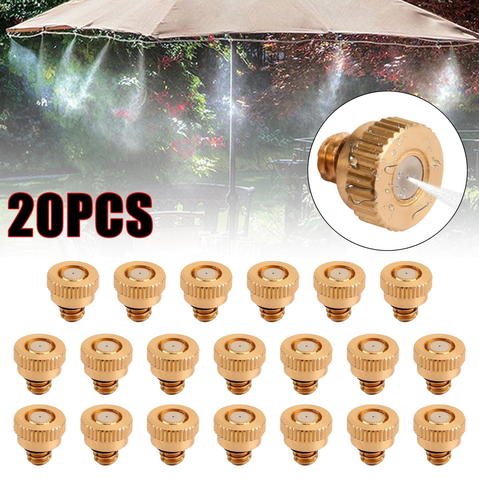 0.012" Brass Cooling System Mist Nozzles Water Sprayer 20/50 Pack
