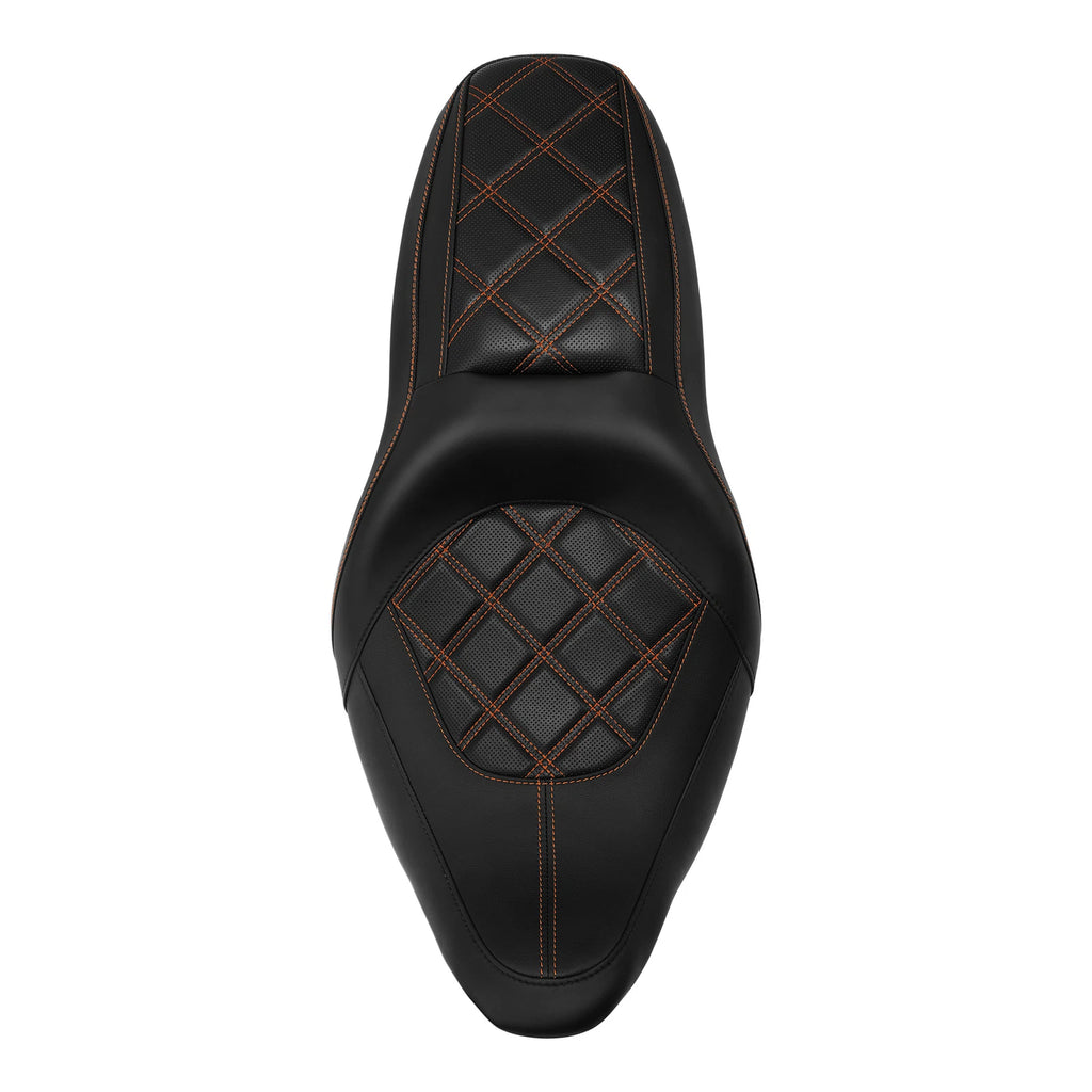 Rider Driver Passenger Seat for Harley Touring Road Glide King (2009–2023) Black/Brown
