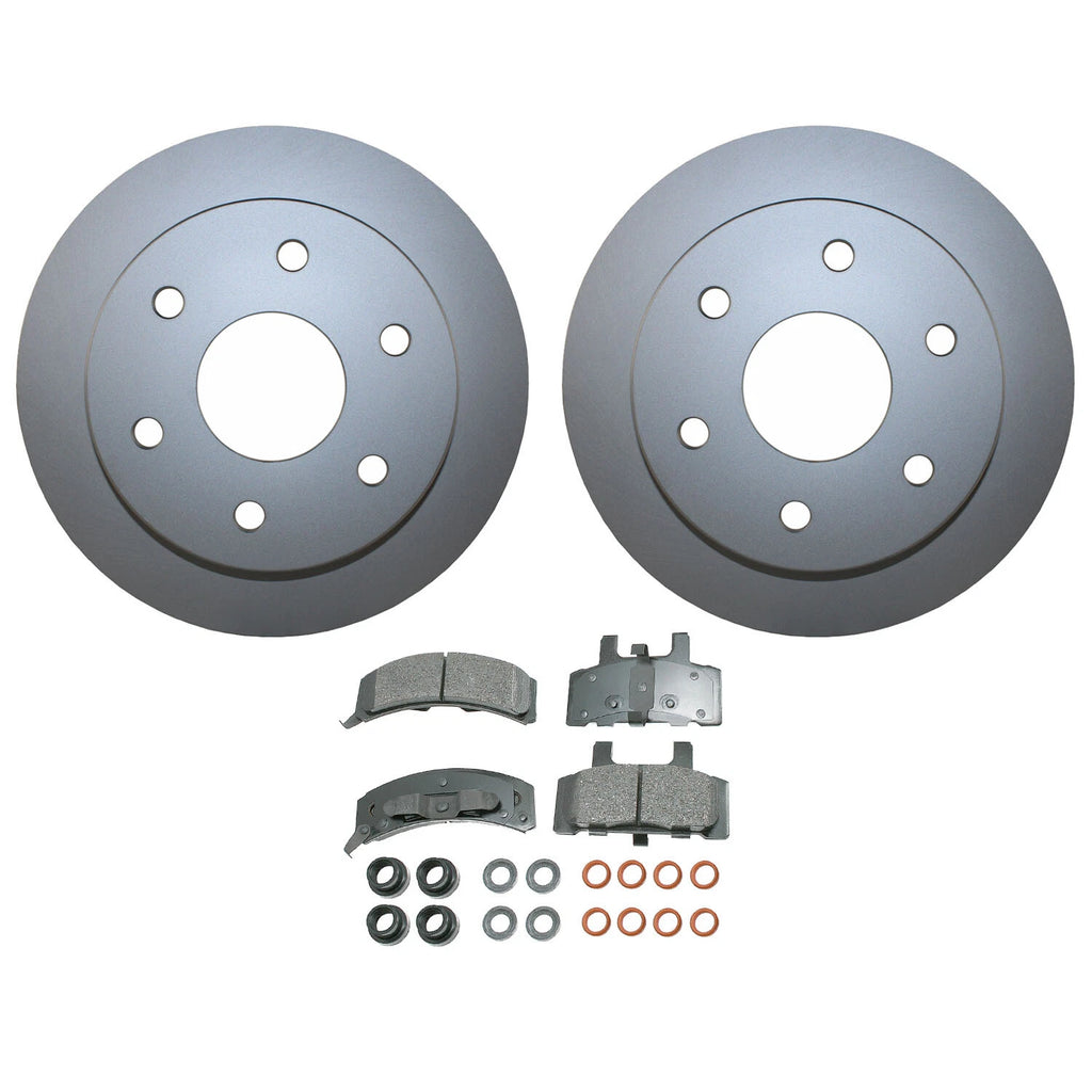 Front Brake Kit 295mm Disc Rotors & Akebono Ceramic Pads for Cadillac Chevy GMC
