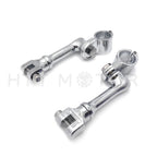 Chrome 1.5" Long Angled Adjustable Footpeg Mounting Kit for Universal Motorcycle