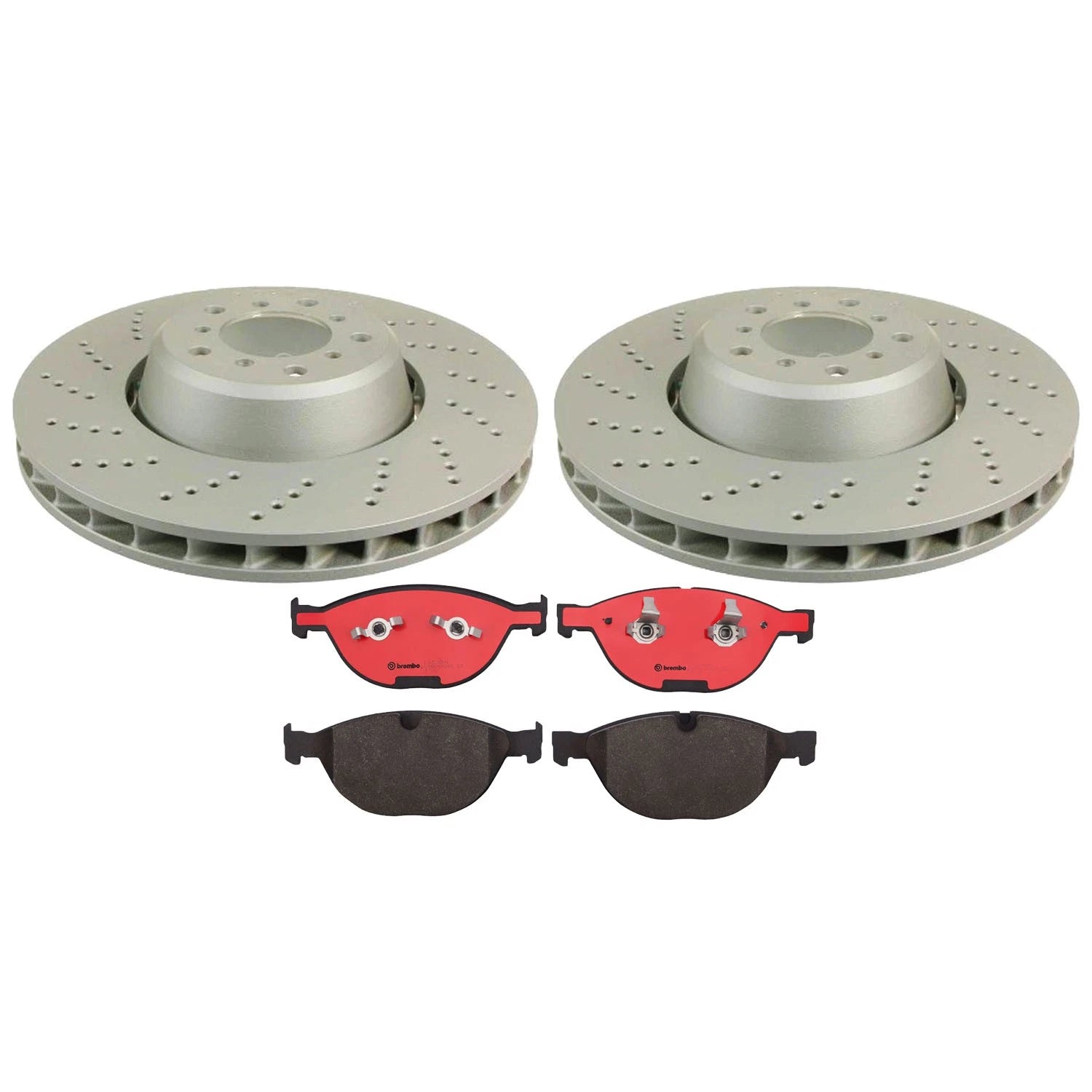 Front Brake Kit with Drilled Rotors & Brembo Pads for BMW E60 M5 E63 M6 (2006–2010)