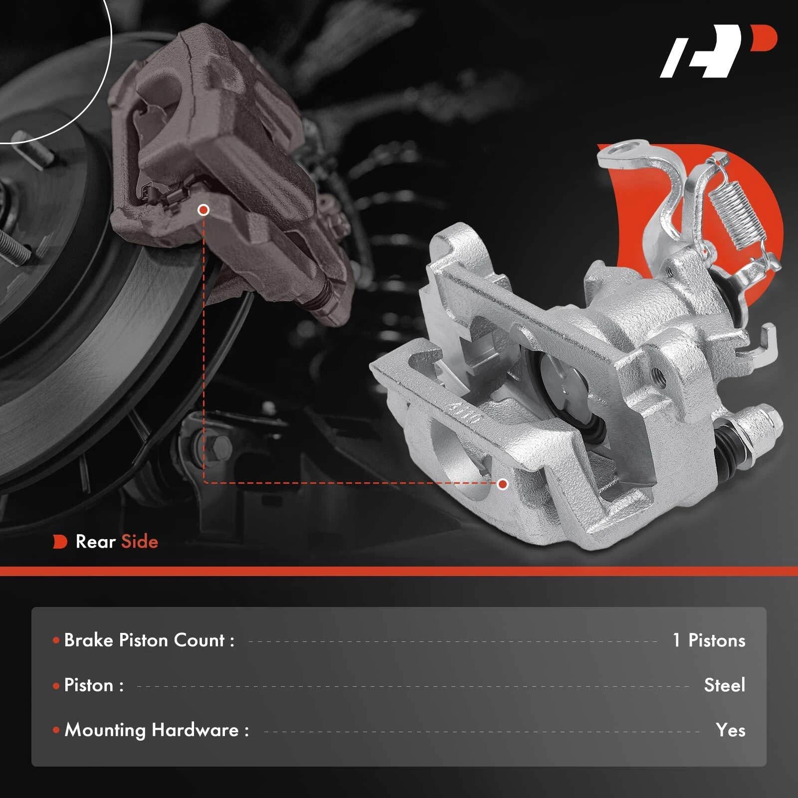 Pair Rear Brake Calipers with Brackets for Mitsubishi Outlander Sport (2013–2018)