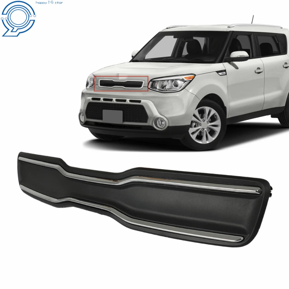 Front Upper Grille for Kia Soul (2014–2016) Black with Chrome Trim