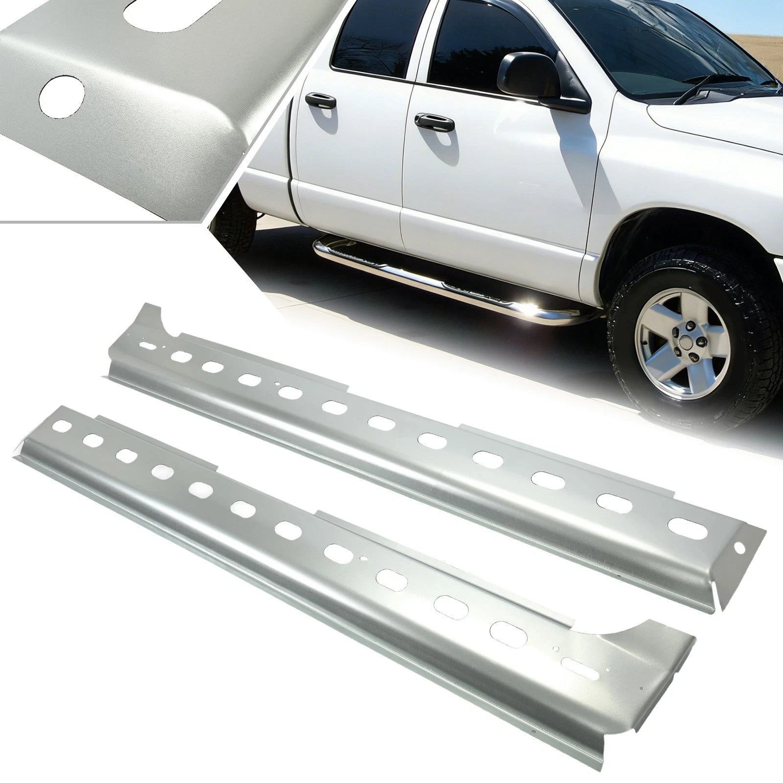 Set of 2 Steel Inner Rocker Panels for Dodge Ram 1500 2500 3500 (2002–2008)