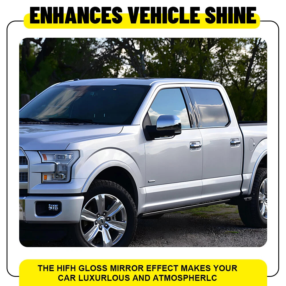 Set of 4 Gloss Black Door Side Window Pillar Post Covers for Ford F-150 (2015–2021)