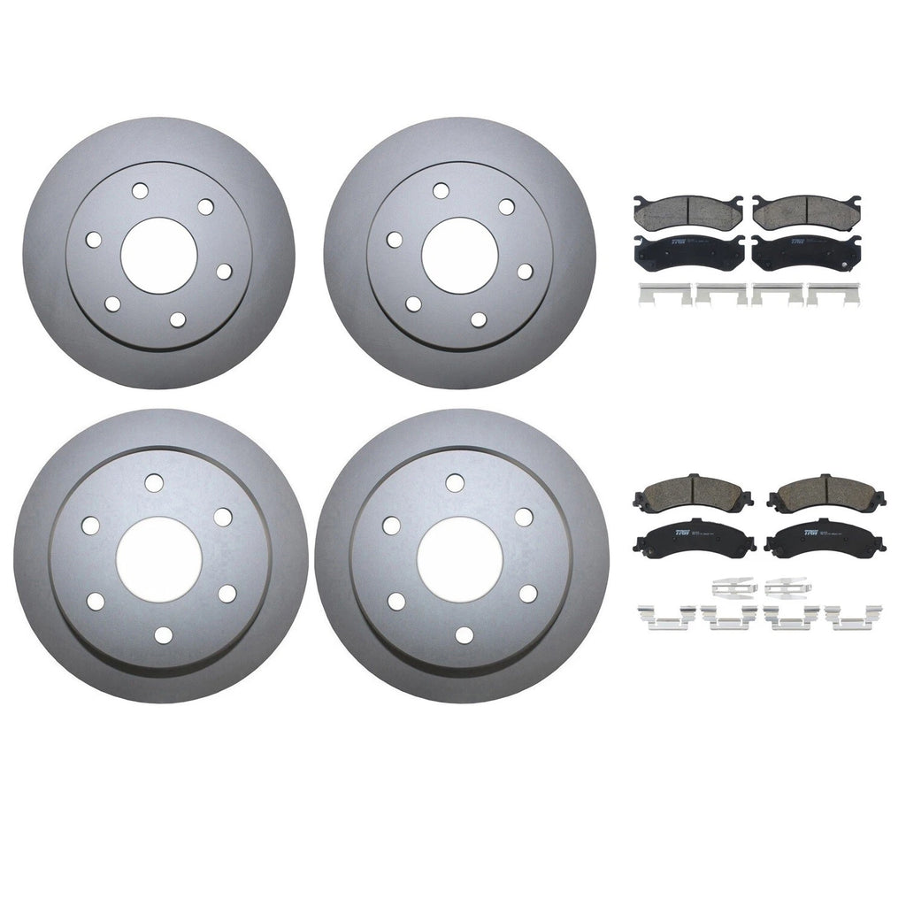 Front Rear Brake Kit Rotors & TRW Pro Ceramic Pads for Silverado Sierra 1500 (2007–2013)