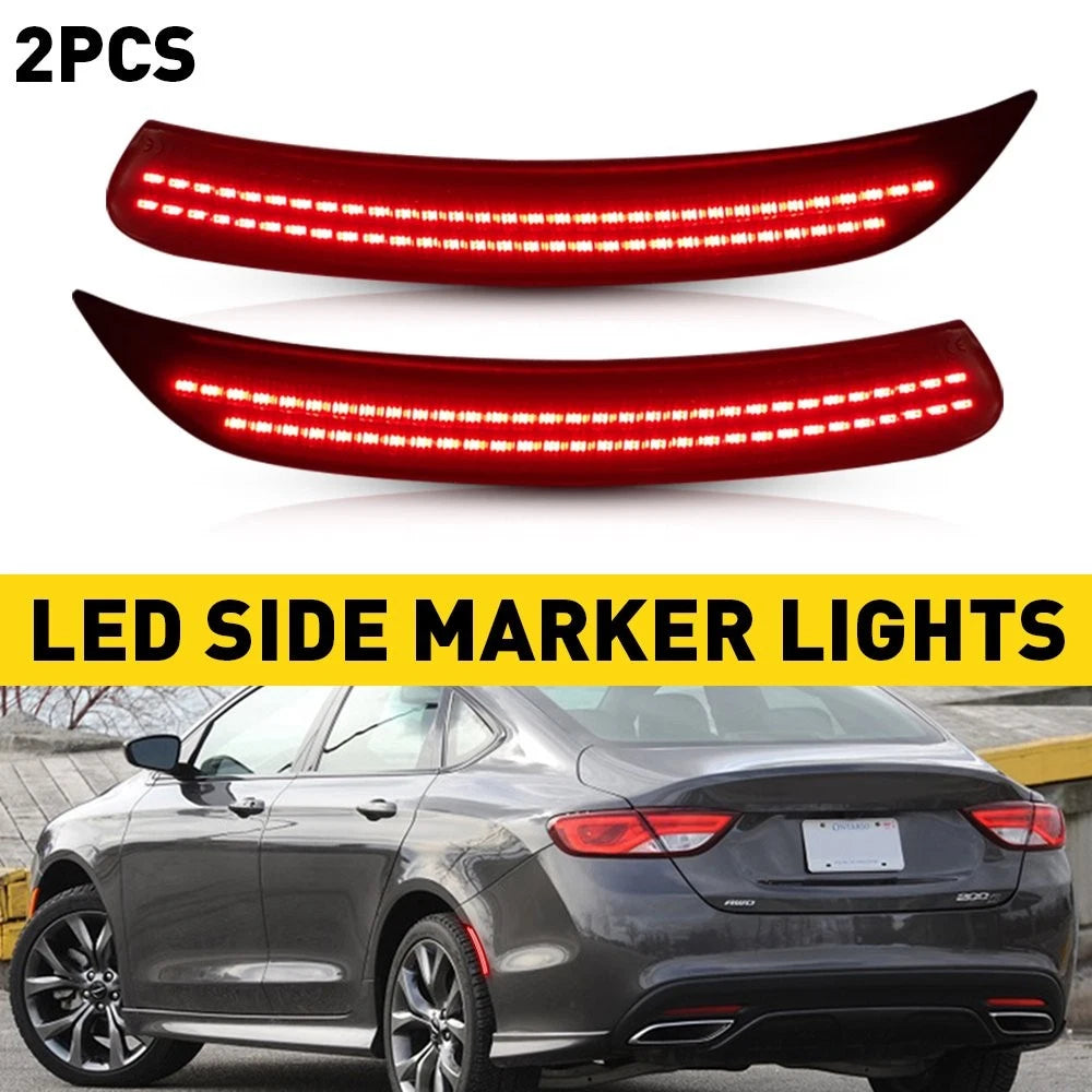 2pc Smoked LED Side Marker Lights for Chrysler 200 (2015–2017)