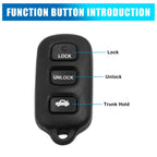 Key Shell Case for Toyota Lexus 4 Button Remote Key (2010–2023)