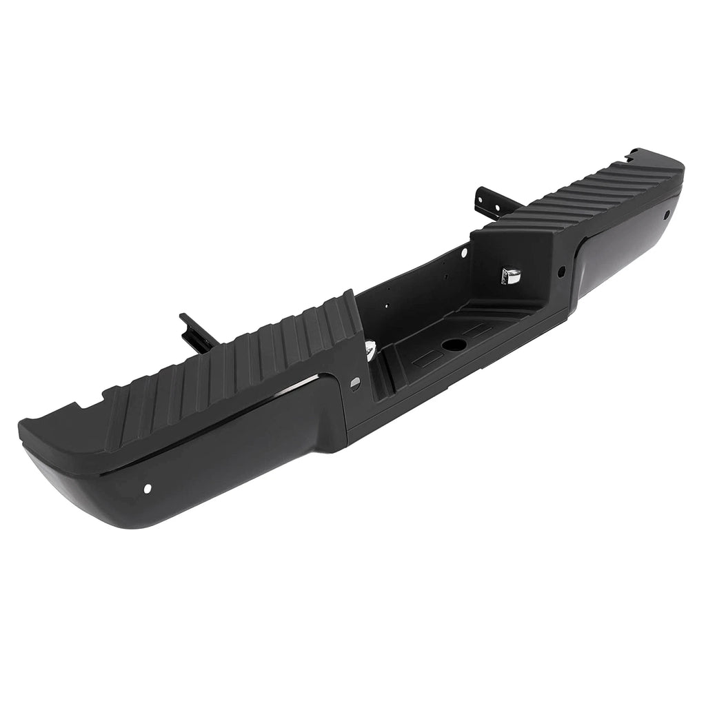 Black Steel Rear Step Bumper for Ford F-250 F-350 F-450 (2008–2016) w/Sensor Holes