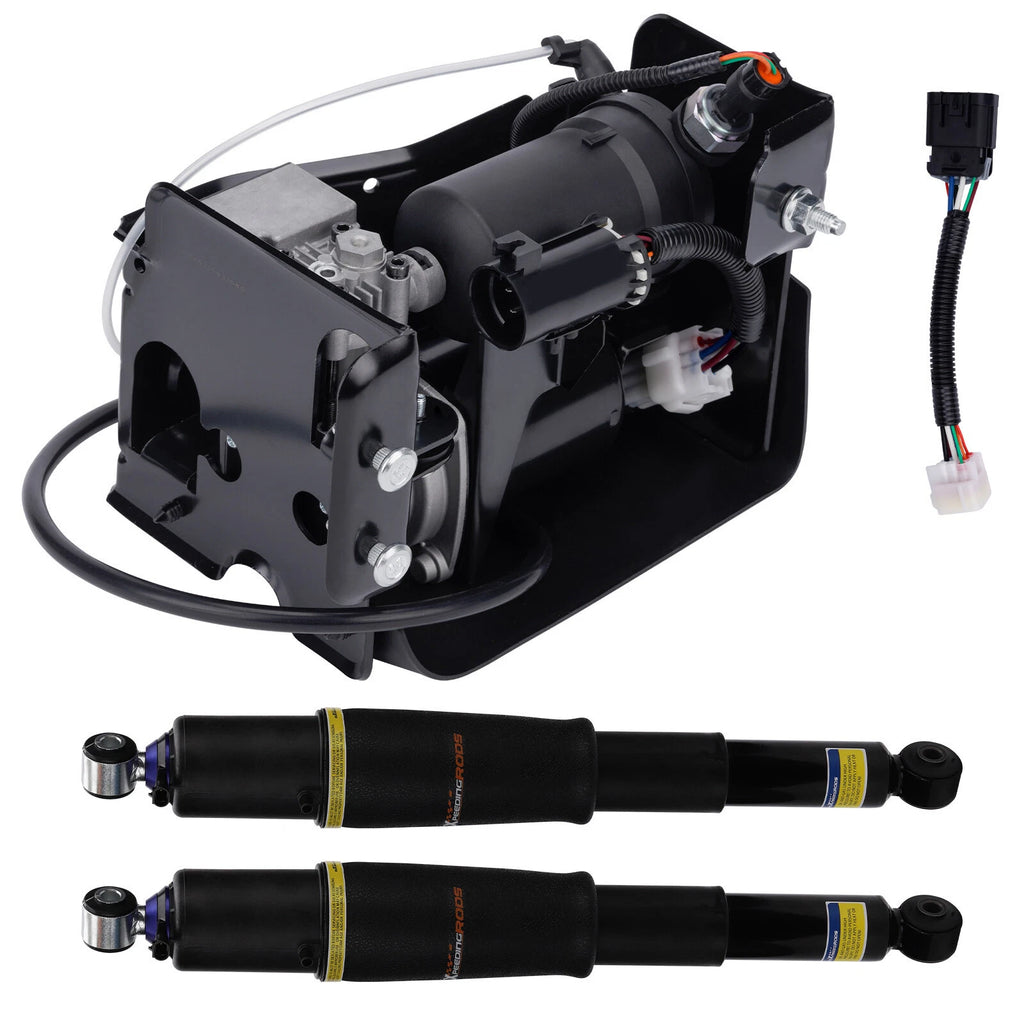 2X Air Suspension Shock + Air Compressor Pump for Cadillac Escalade (2002–2020)