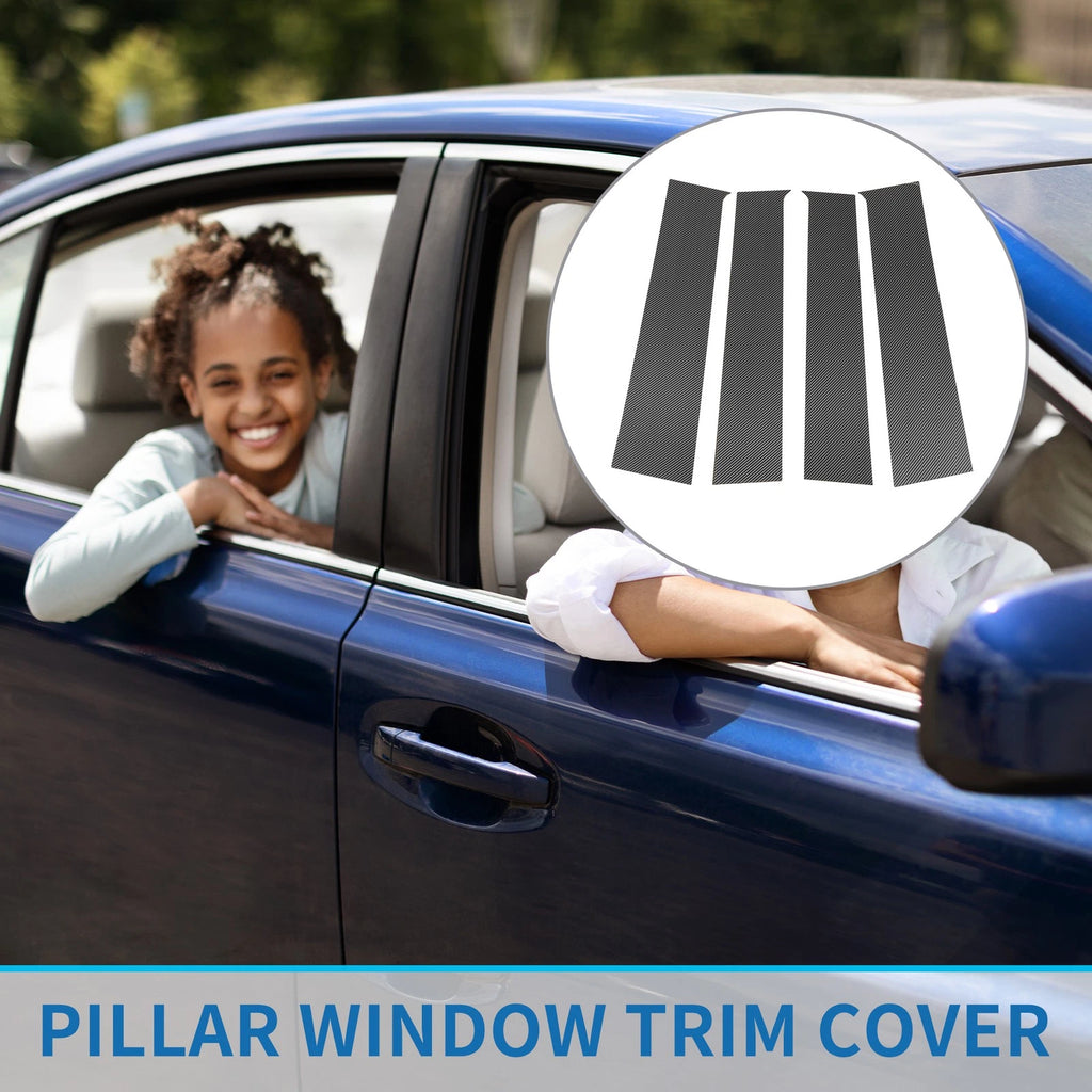 Set of 4 Door Pillar Window Trim for Toyota Tundra (2022–2023) Carbon Fiber