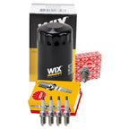 Wix Engine Oil Filter & NGK 4 Platinum Spark Plugs for VW Beetle Golf