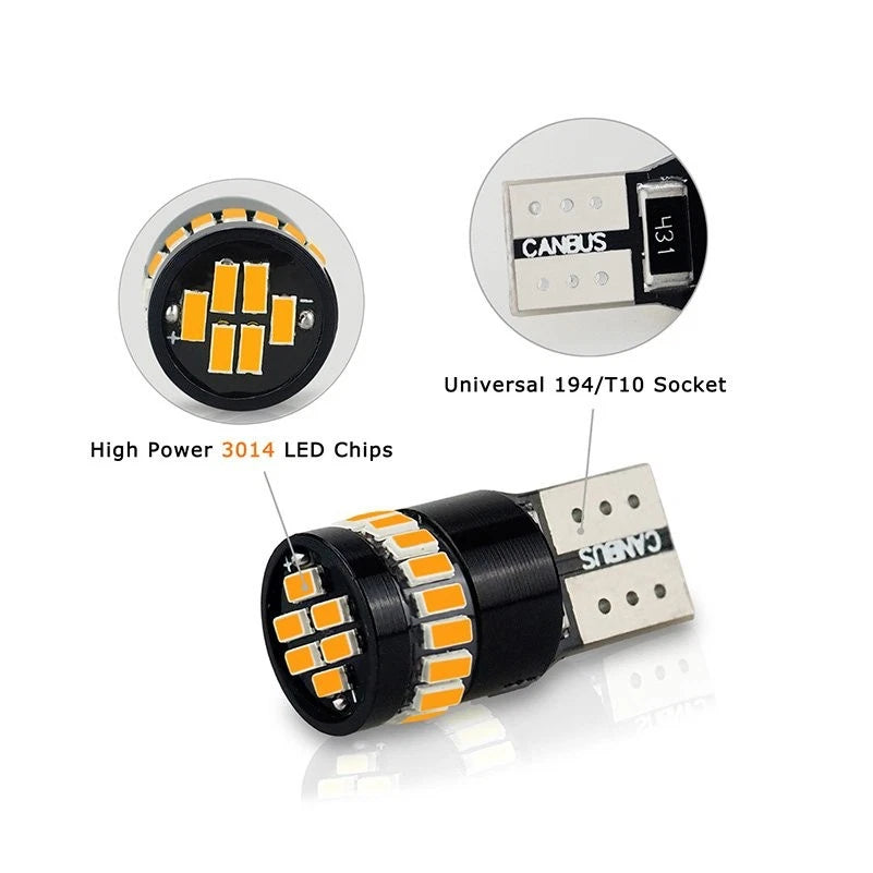 2X Amber LED Side Marker Light Bulbs for Make Model