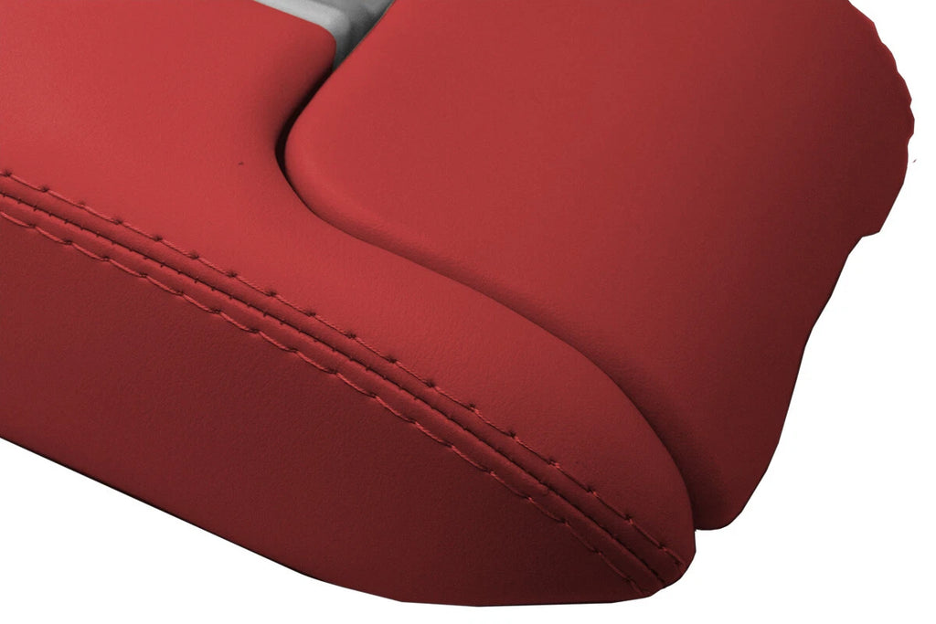 Leather Console Lid Armrest Cover for Jaguar XK XK8 XKR (1997–2006) Red