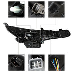 Replacement Headlight Set for Toyota Corolla (2020-2021) Black Halogen Clear