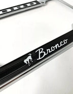 License Plate Frame Chrome Metal for Ford Bronco (2021–2024) Black Script