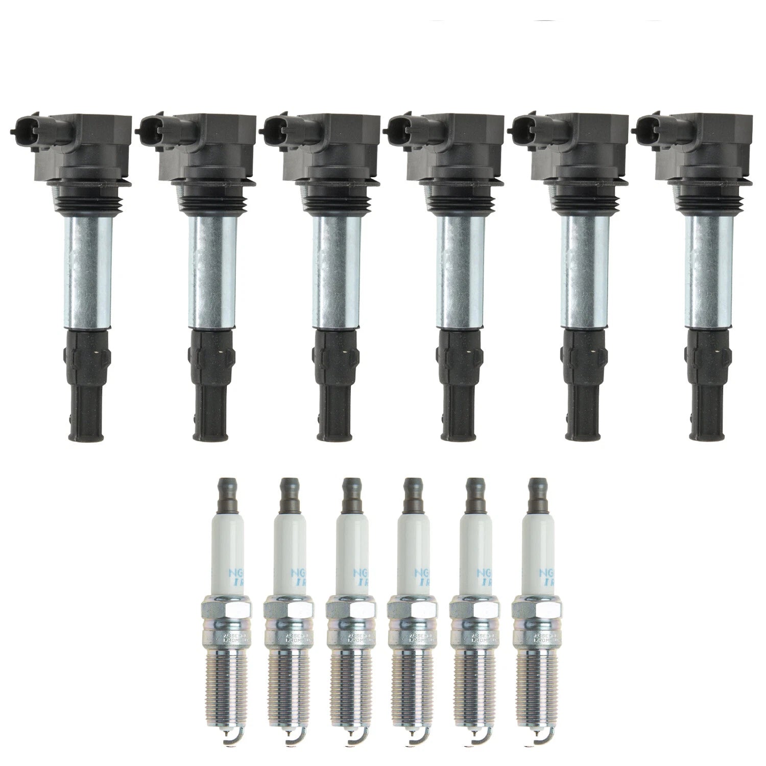 Set of 6 Ignition Coils & NGK Laser Iridium Spark Plugs for Enclave CTS CX-9