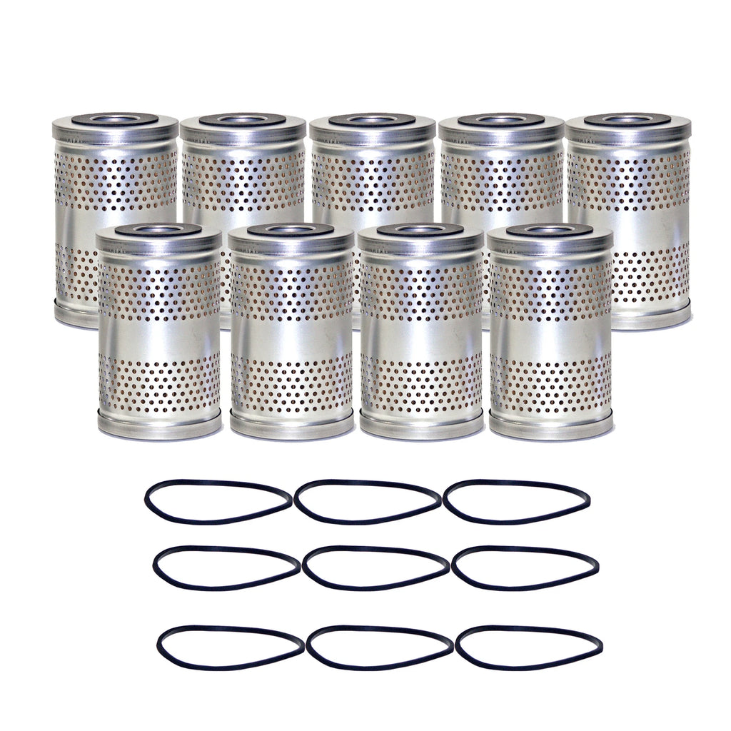 Set of 9 Engine Oil Filters for Chevrolet GMC Iso Studebaker (StdAsp)