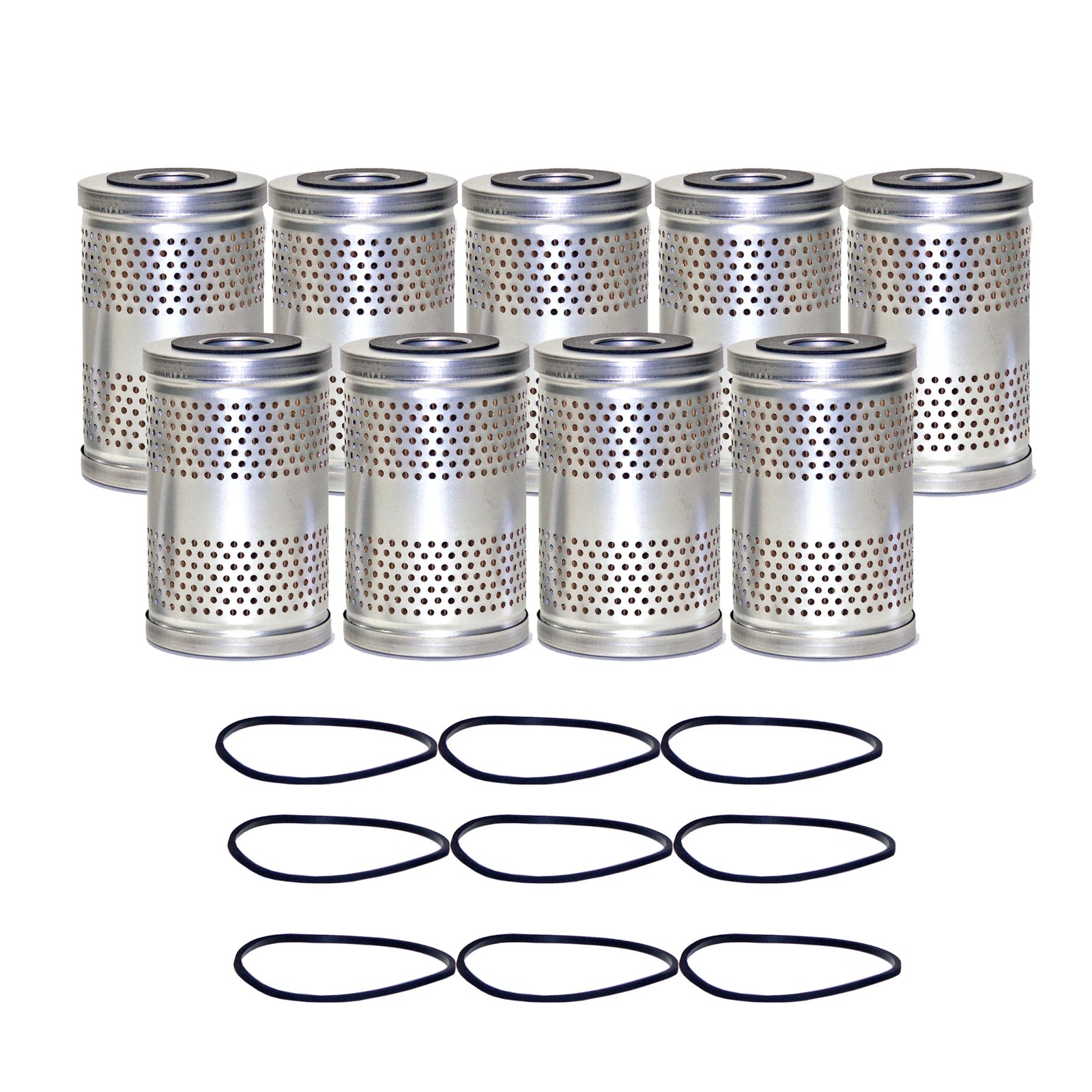 Set of 9 Engine Oil Filters for Chevrolet GMC Iso Studebaker (StdAsp)