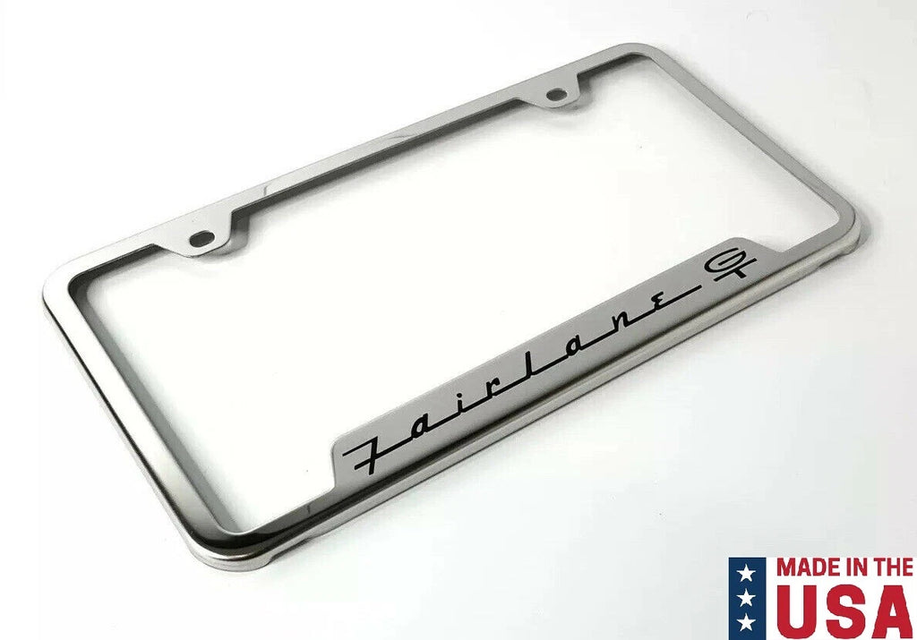 Chrome License Plate Frame Laser Engraved Script for Ford Fairlane GT (1965–1965)