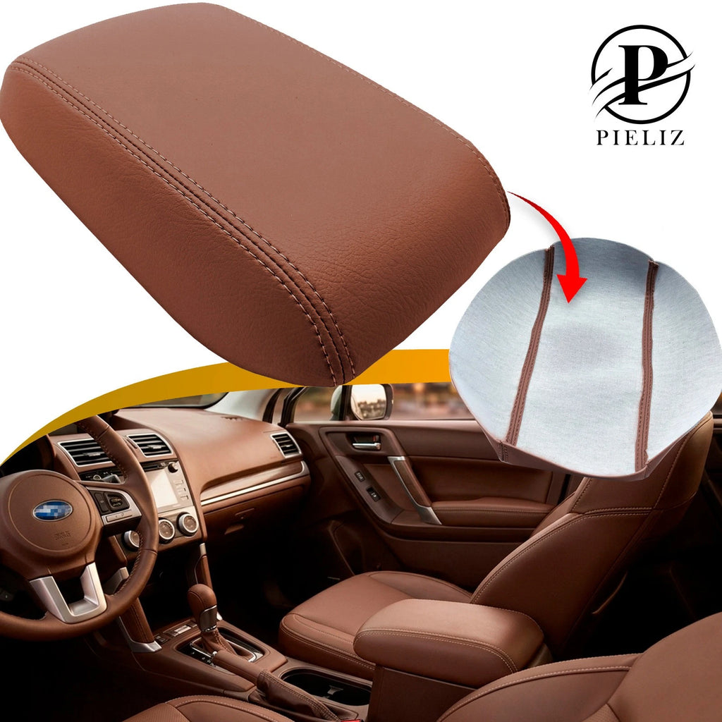 Center Console Armrest for Subaru Forester (2009–2018) PVC Leather Brown