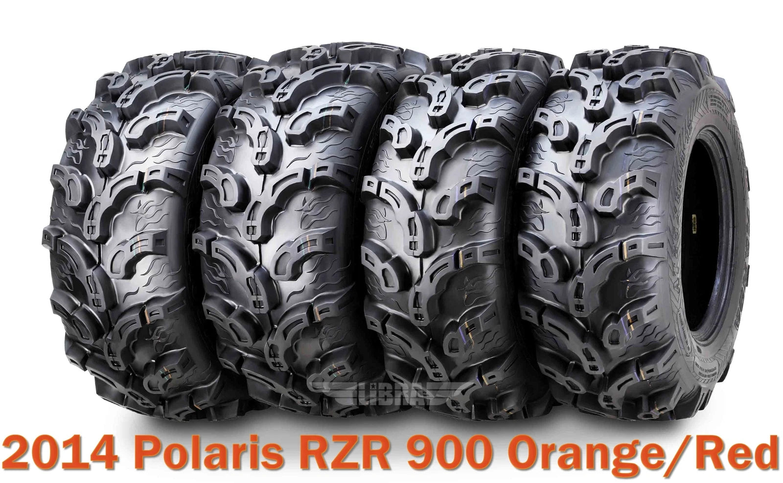 Set of 4 Super Mud ATV Tires 27x9-12 & 27x12-12 for Polaris RZR 900 (2014)