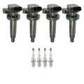 Set of 4 NGK Ignition Coils & Platinum Spark Plugs for Toyota Celica Corolla (1999–2005)