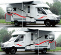 Black Red Stripes Vinyl Decals Stickers Pair for Caravan Trailer Camper