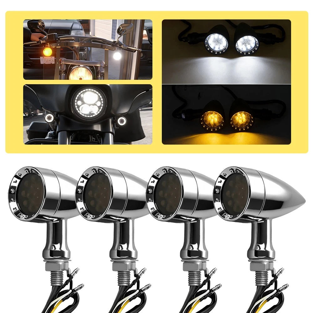 4X LED Turn Signal Blinker Light for Honda Shadow Aero 1100 (VT1100C3)