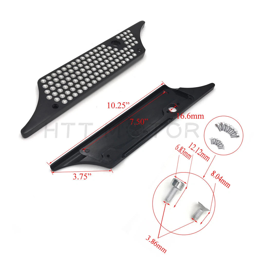 Black Billet Saddlebag Latch Cover for Harley Touring (1993–2004, 2013)